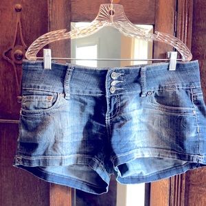 Denim short shorts